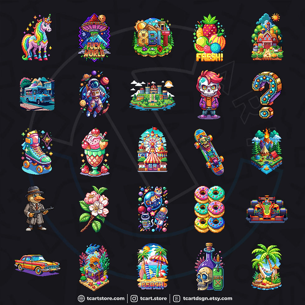 Thumbnail: Pixel vol.1 T-Shirt Design Bundle
