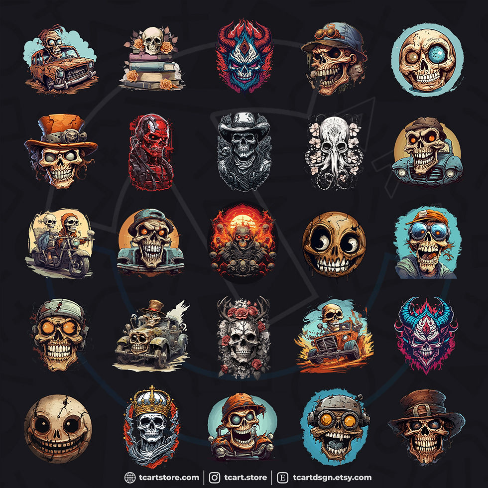 Thumbnail: Skull vol.1 T-Shirt Design Bundle