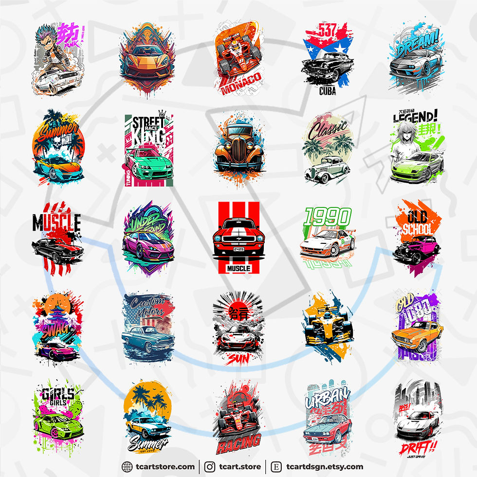 Thumbnail: Car vol.1 T-Shirt Design Bundle
