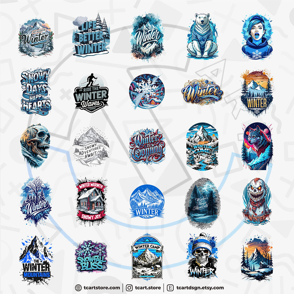 Thumbnail: Winter 1 Tshirt Design Bundle