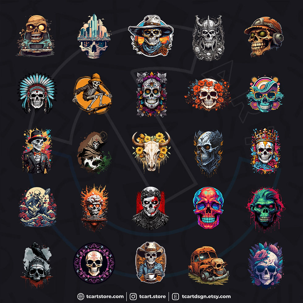 Thumbnail: Skull vol.2 T-Shirt Design Bundle