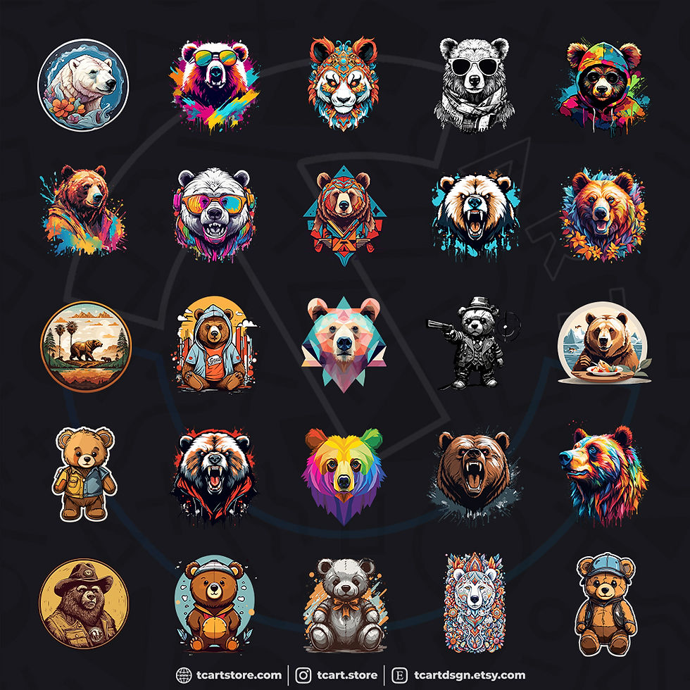 Thumbnail: Bear vol.1 T-Shirt Design Bundle