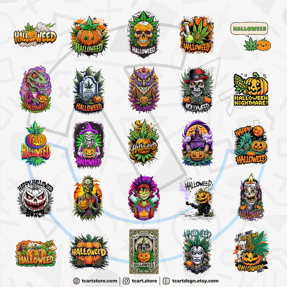 Thumbnail: Weed 6 Tshirt Design Bundle Halloween Christmas