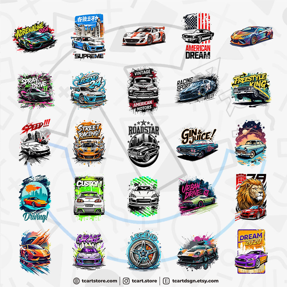 Thumbnail: Car 2 Tshirt Design Bundle