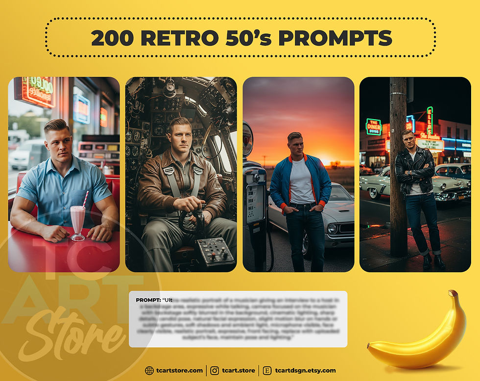 200 Nano Banana Prompts Retro 1950s vol.1