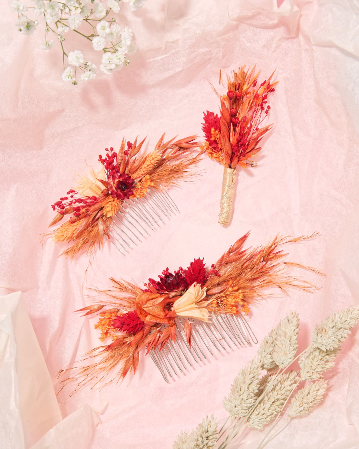 Grand peigne orange/rouge