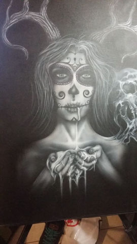 UV glow creative portrait airbrush art