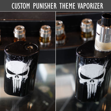 Custom punisher logo vape airbrush art