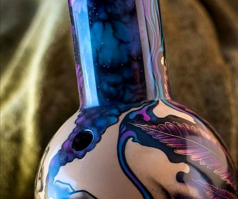 galaxy smoke Bong airbrush custom art