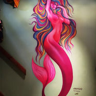 rainbow mermaid mural wall art mural graffiti