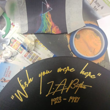 Custom Pink Floyd acoustic guitar airbrush art