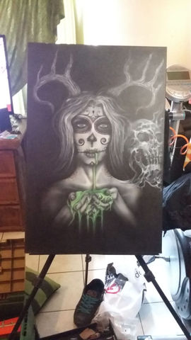 UV glow creative portrait airbrush art
