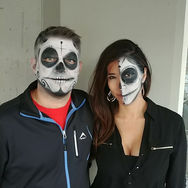 black and white Day of the Dead (Día de Muertos) halloween face painting 