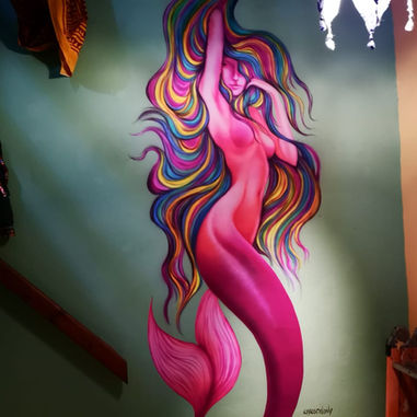 rainbow mermaid mural wall art mural graffiti