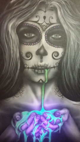UV glow creative portrait airbrush art