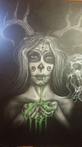 UV glow creative portrait airbrush art
