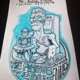 the positive zombie vector illustration logo design concept art 