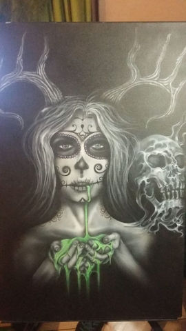 UV glow creative portrait airbrush art