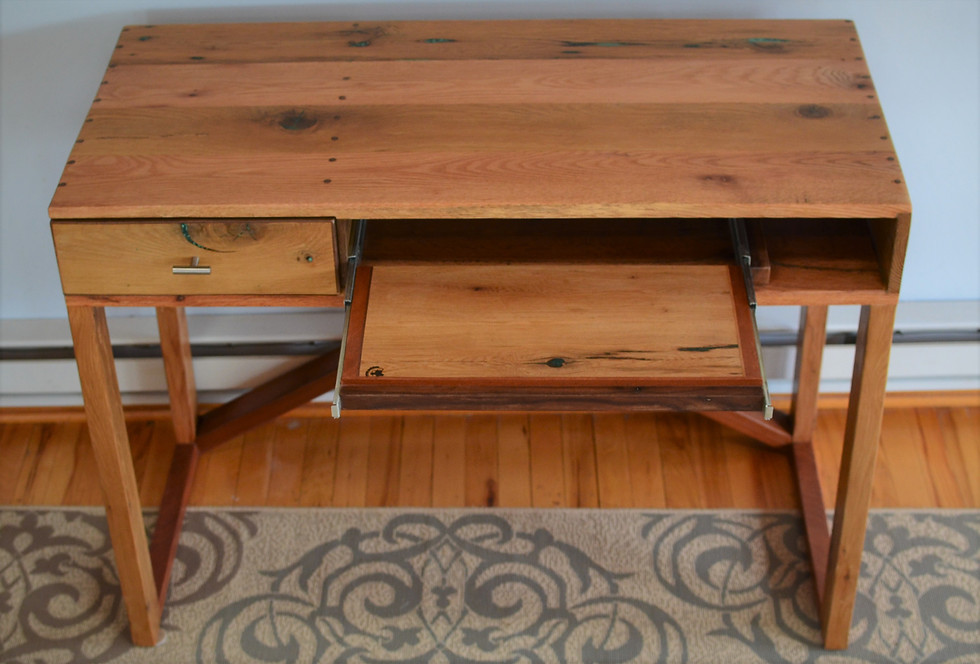 Thumbnail: Reclaimed Oak, Cherry, and Black Walnut Desk
