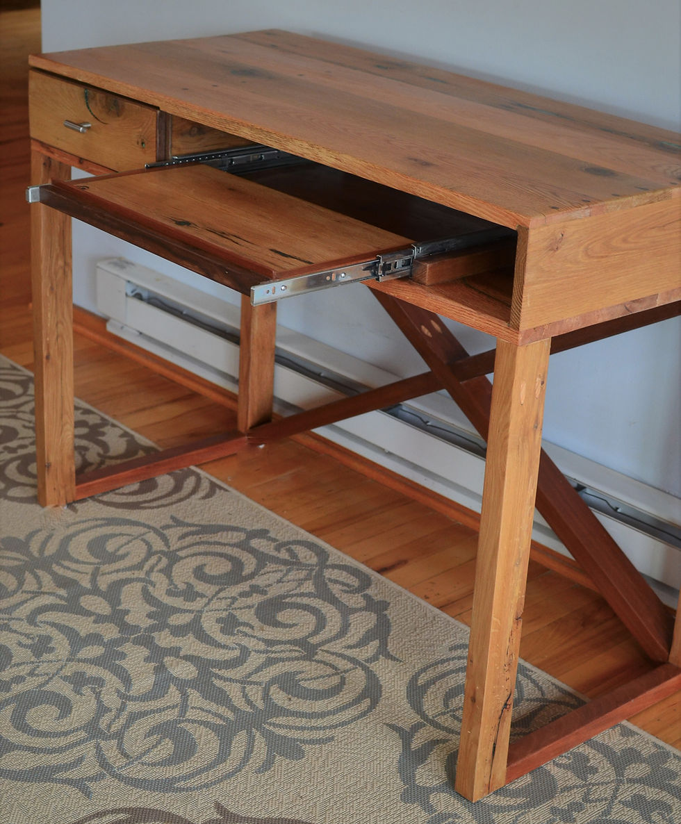Thumbnail: Reclaimed Oak, Cherry, and Black Walnut Desk