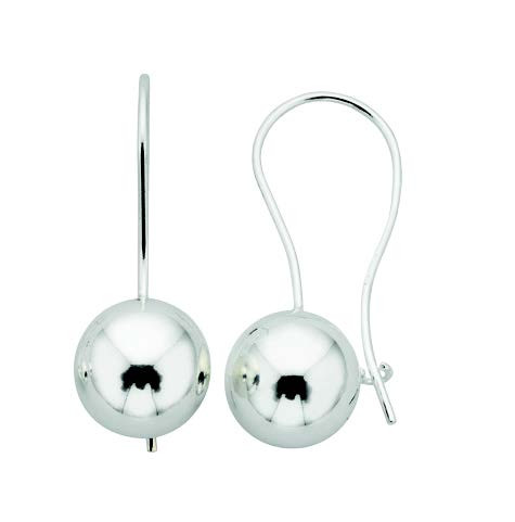 Sterling Silver 10mm Euroball Earrings