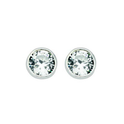 Sterling Silver Cubic Zirconia Stud Earrings