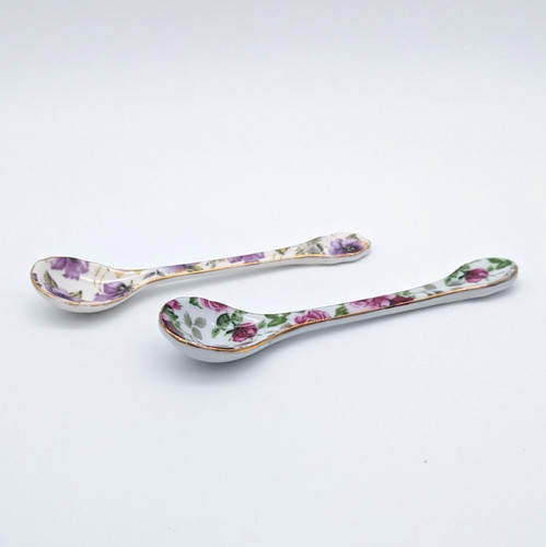 Victoria's Garden Floral Porcelain Teaspoons | Squirrel Pantry 1