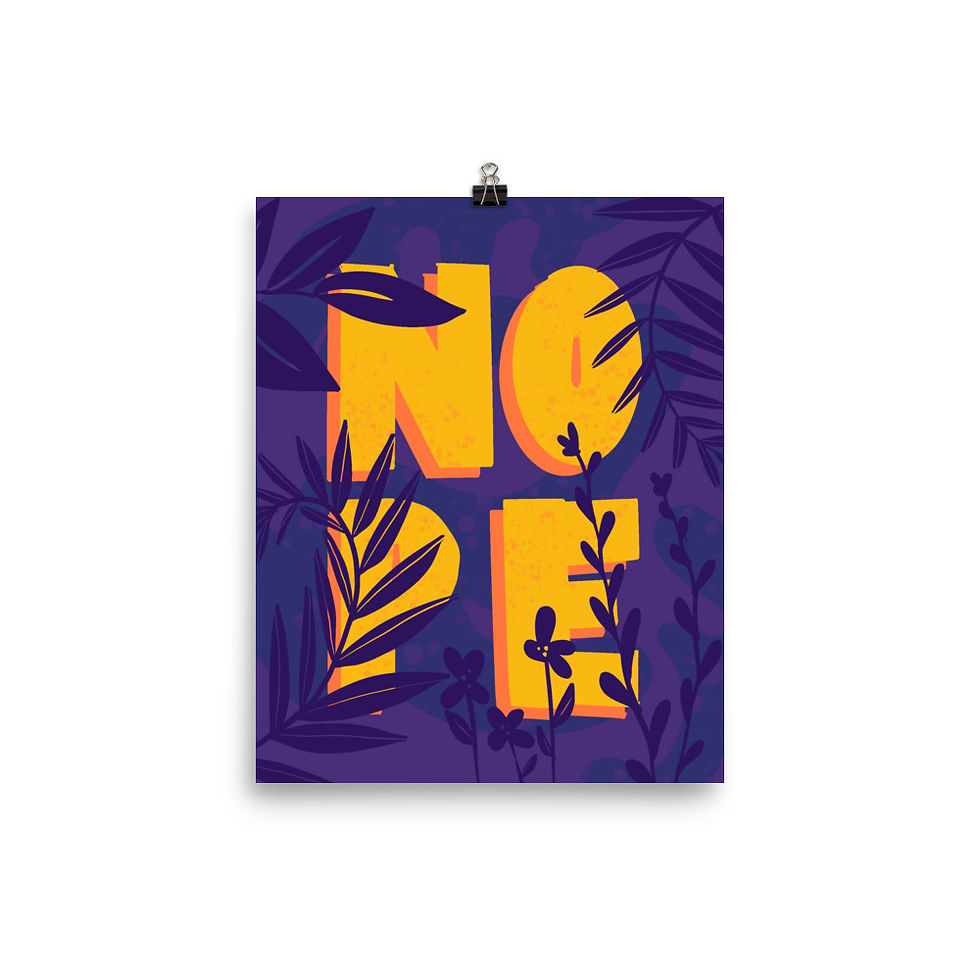 Thumbnail: A decorative poster with the letters N O P E