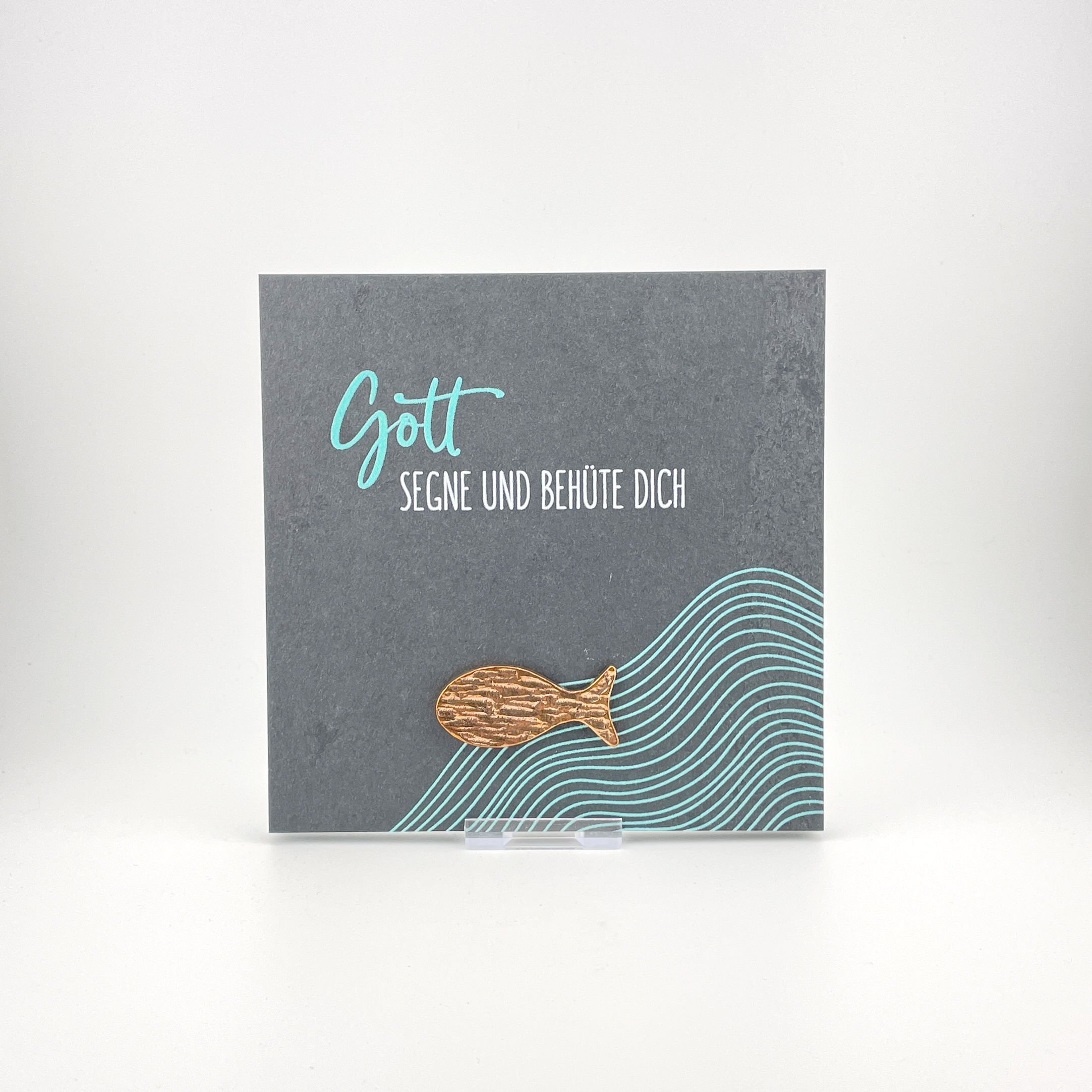 Schiefertafel "Gott segne und behüte dich" - Fisch
