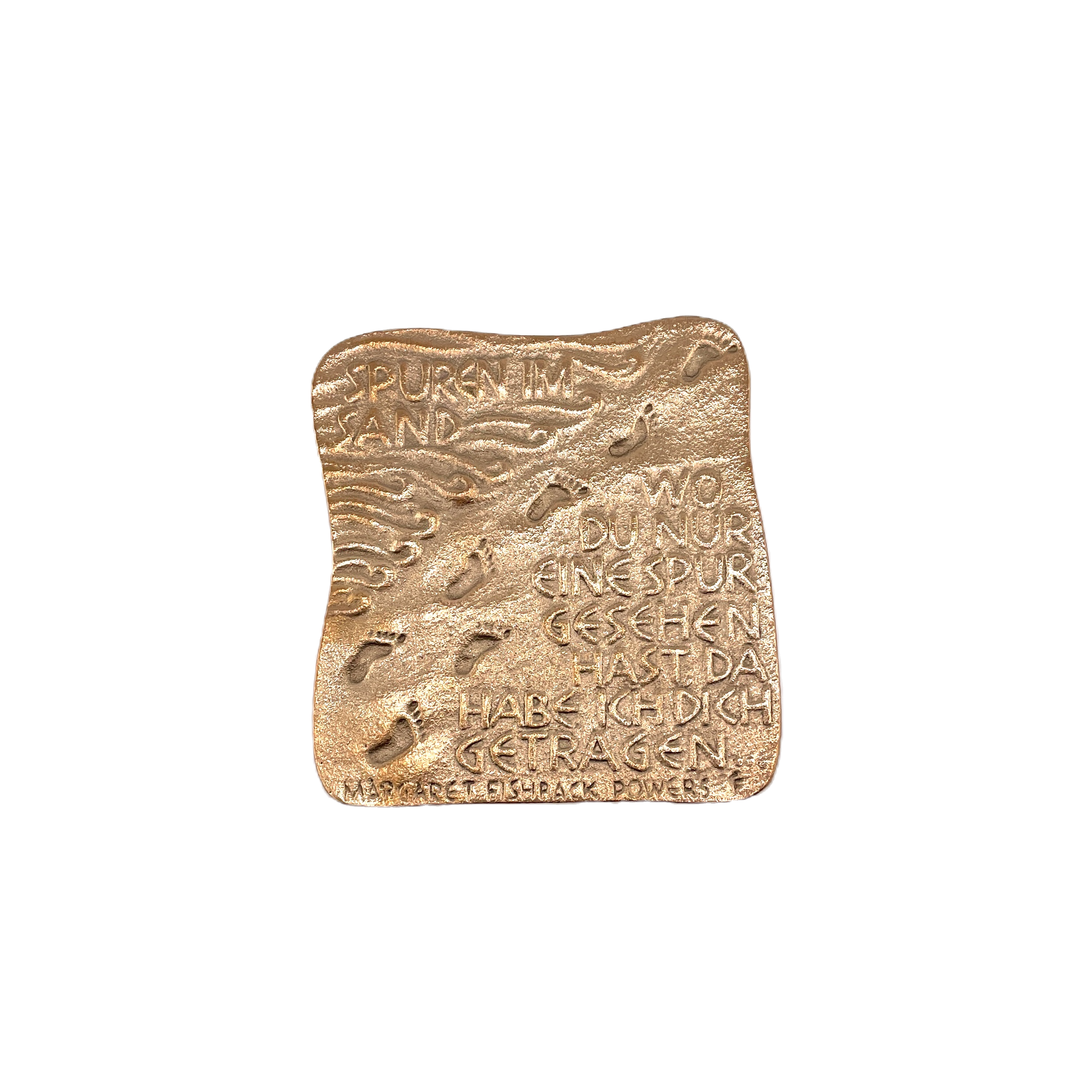 Spruchrelief "Spuren im Sand"