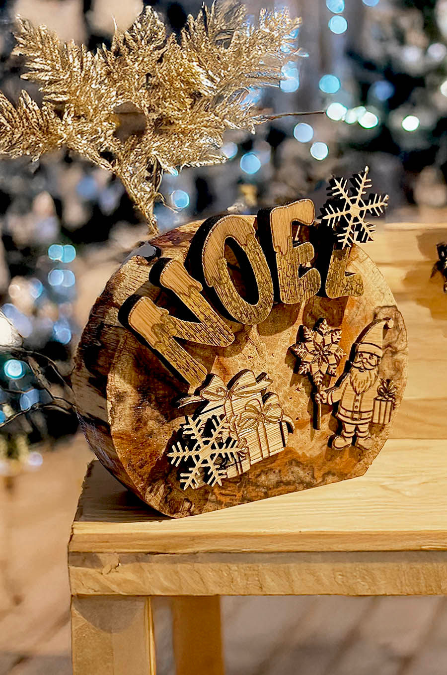 Miniature : Décoration de Noël unique en bois massif des Landes