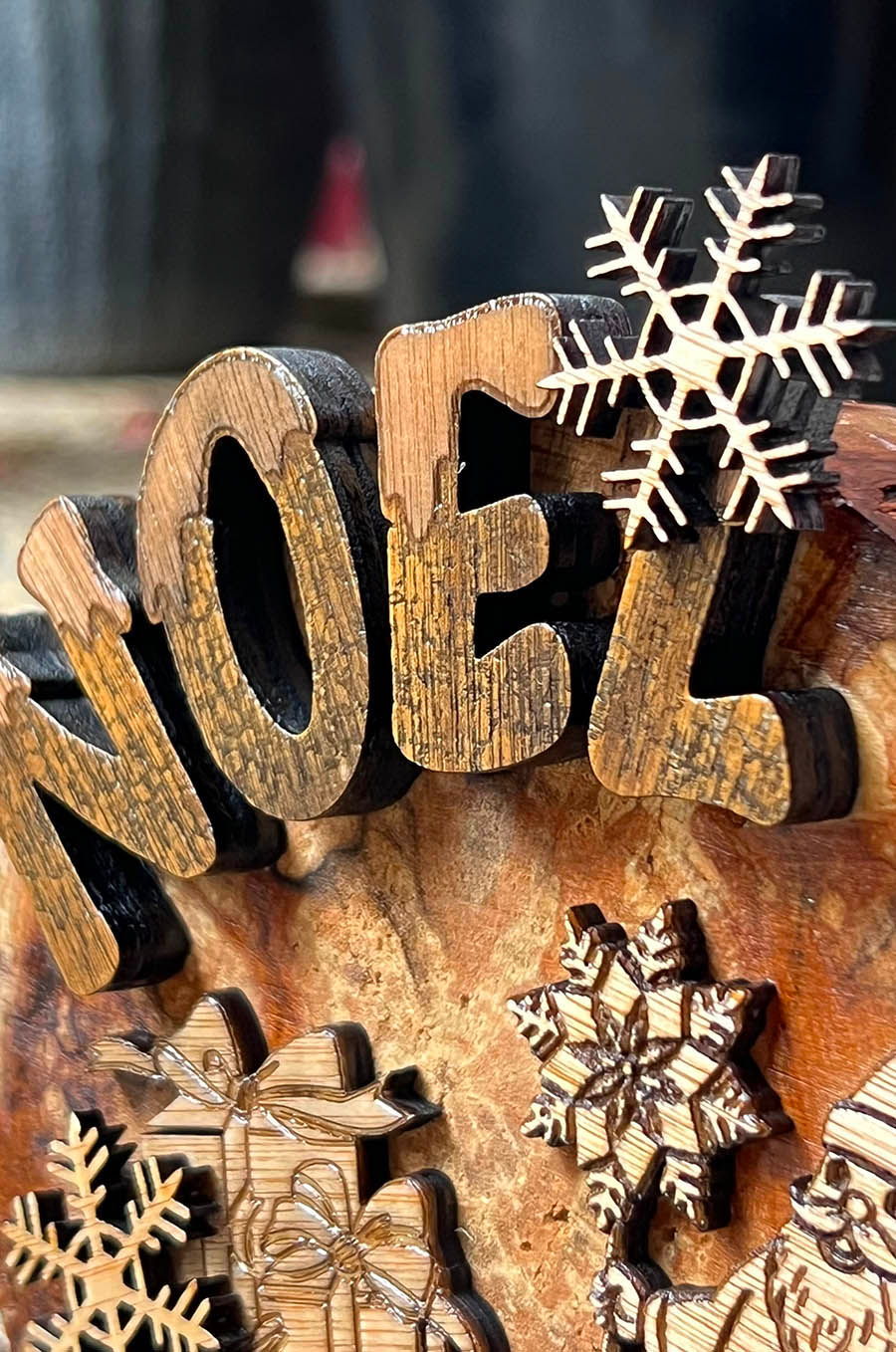 Miniature : Décoration de Noël unique en bois massif des Landes