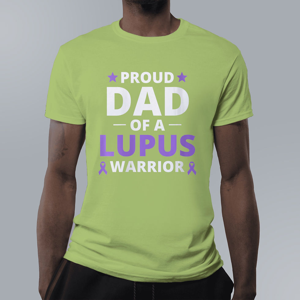 Thumbnail: Proud Dad Of A LUPUS Warrior-Unisex Crew T-Shirt Relaxed 100% Cotton Short Sleev