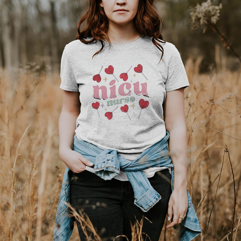 Thumbnail: NICU Nurse (DTF)-Unisex Crew T-Shirt 100% Cotton Short Slee