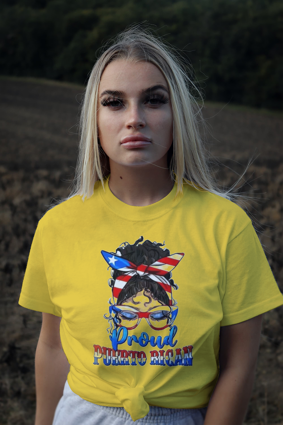 Thumbnail: Proud Puerto Rican (DTF)-Unisex Crew T-Shirt 100% Cotton Short Sleeve
