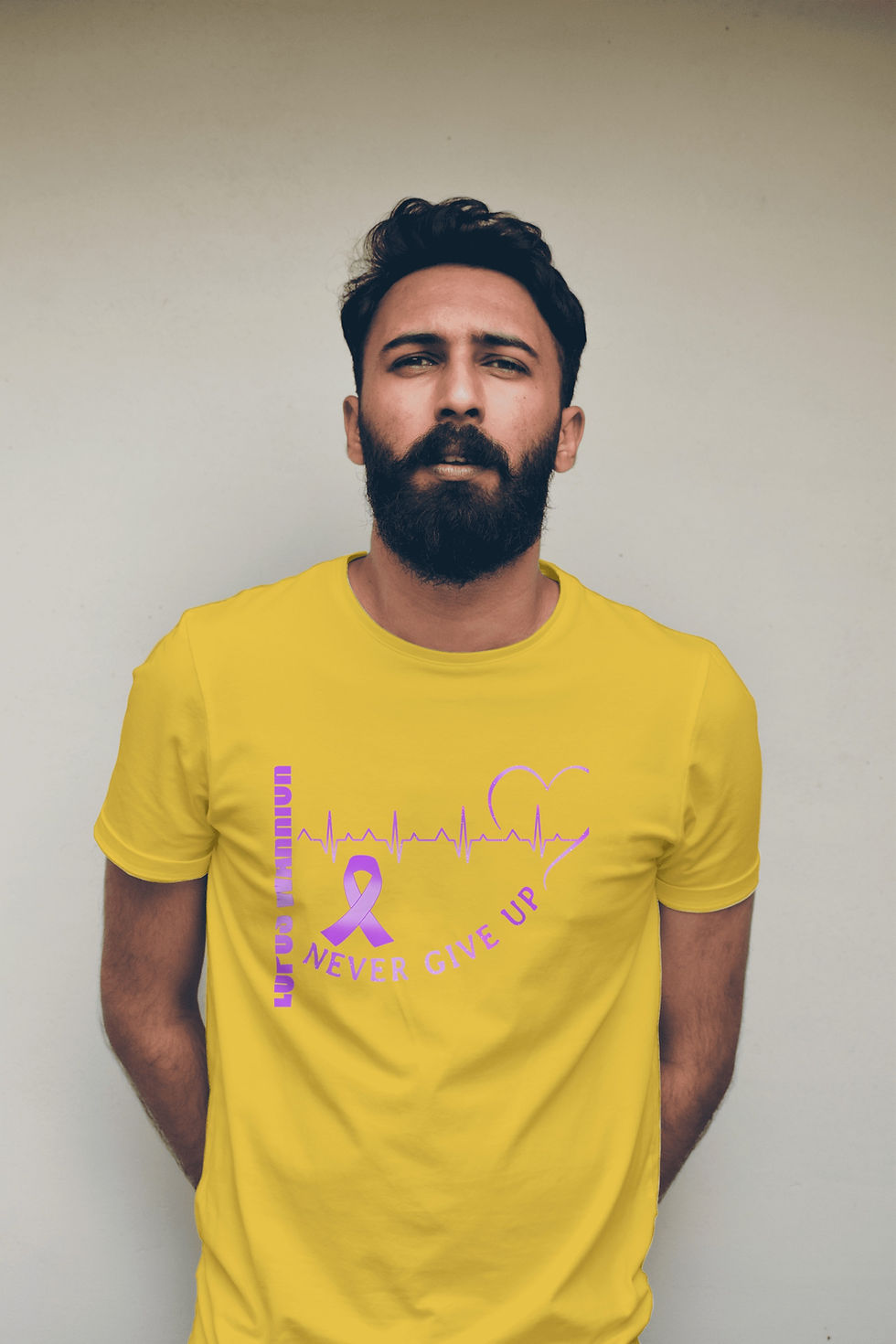 Thumbnail: Lupus Warrior Never Give Up (DTF)-Unisex Crew T-Shirt Relaxed 100% Cotton Short
