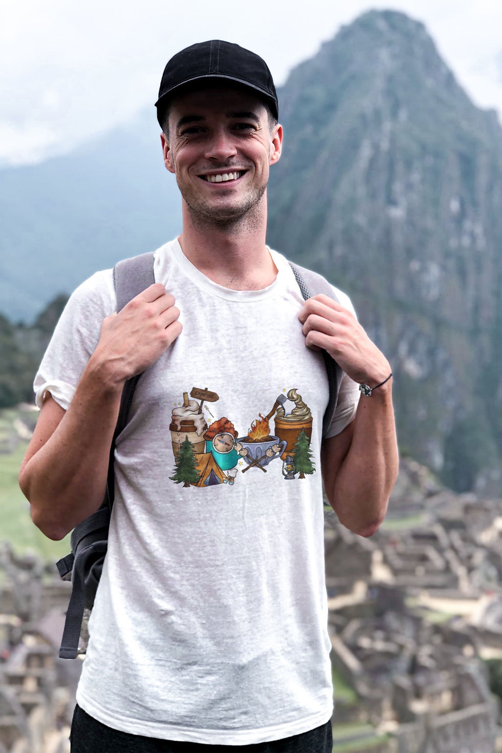 Thumbnail: Going Camping (DTF)-Unisex Crew T-Shirt 100% Cotton Short Sleeve