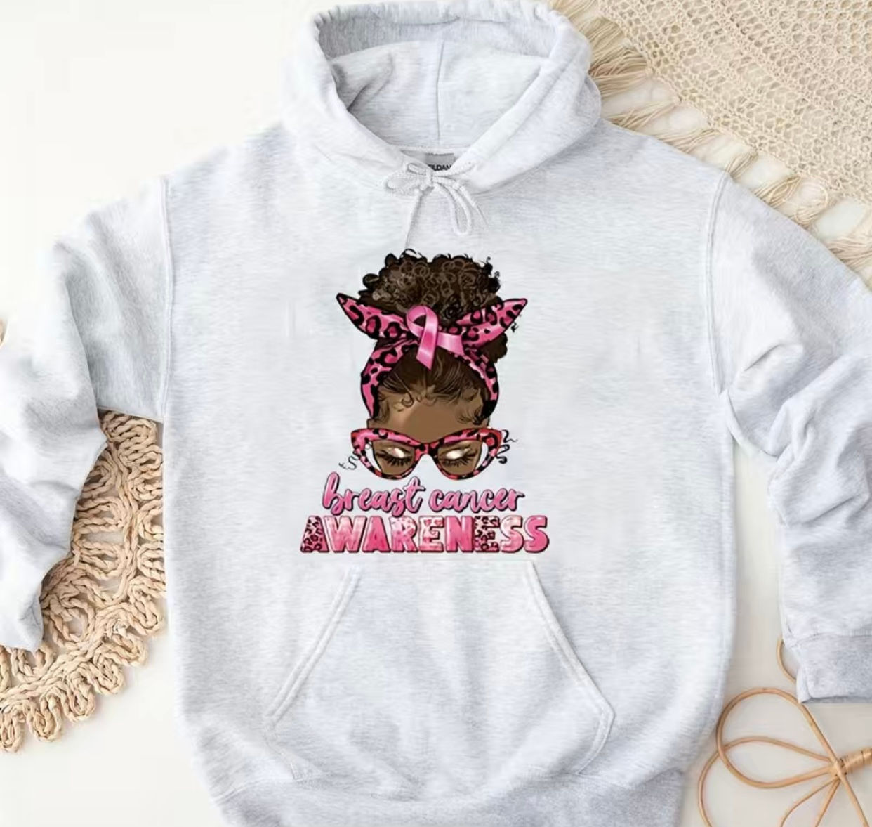 Breast Cancer Awareness (DTF)-Adult Unisex Heavy Blended Hooded Sweatshirt