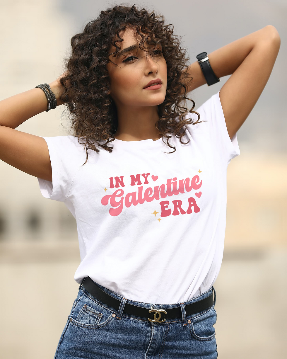 Thumbnail: In My Galentine Era-Unisex Crew T-Shirt 100% Cotton Short Sleeve