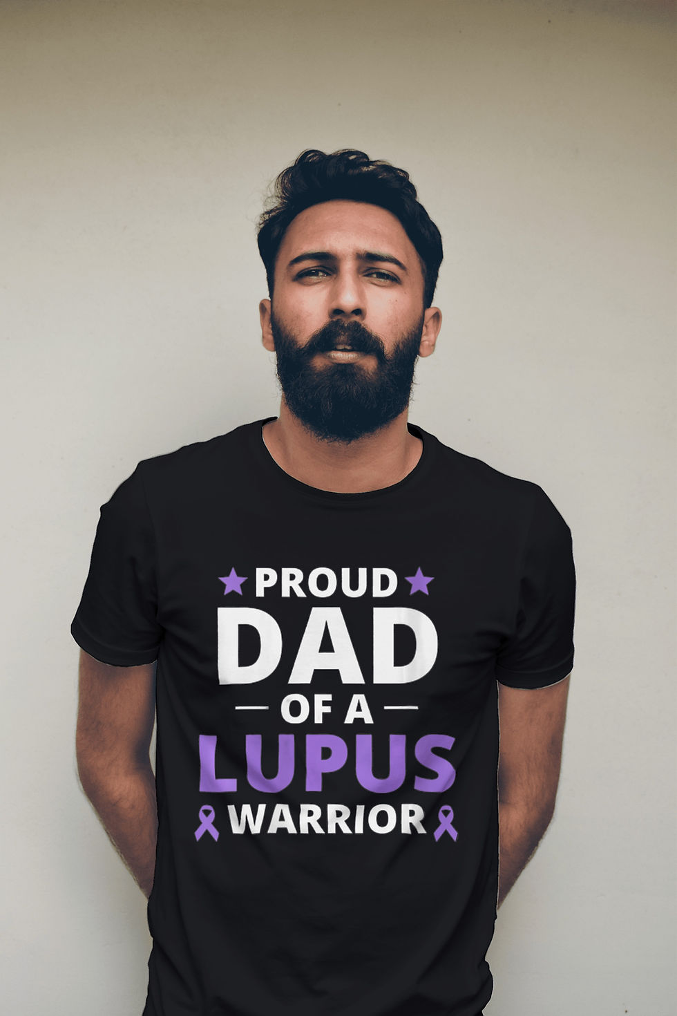 Thumbnail: Proud Dad Of A Lupus Warrior (DTF)-Unisex Crew T-Shirt Relaxed 100% Cotton Shirt