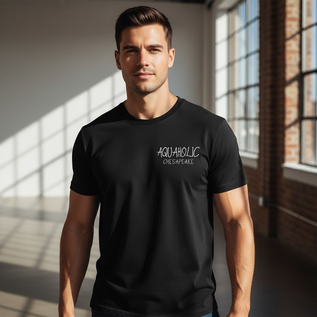 AQUAHOLIC Graphic Tee Stussy Font