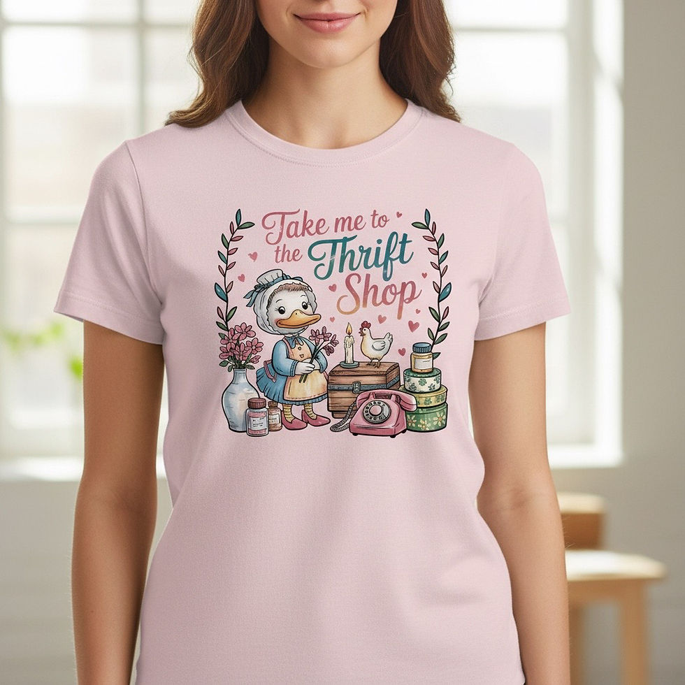 Thumbnail: Take Me to the Thrift Shop T‑Shirt – Cute Vintage Duck Graphic for Thrifters