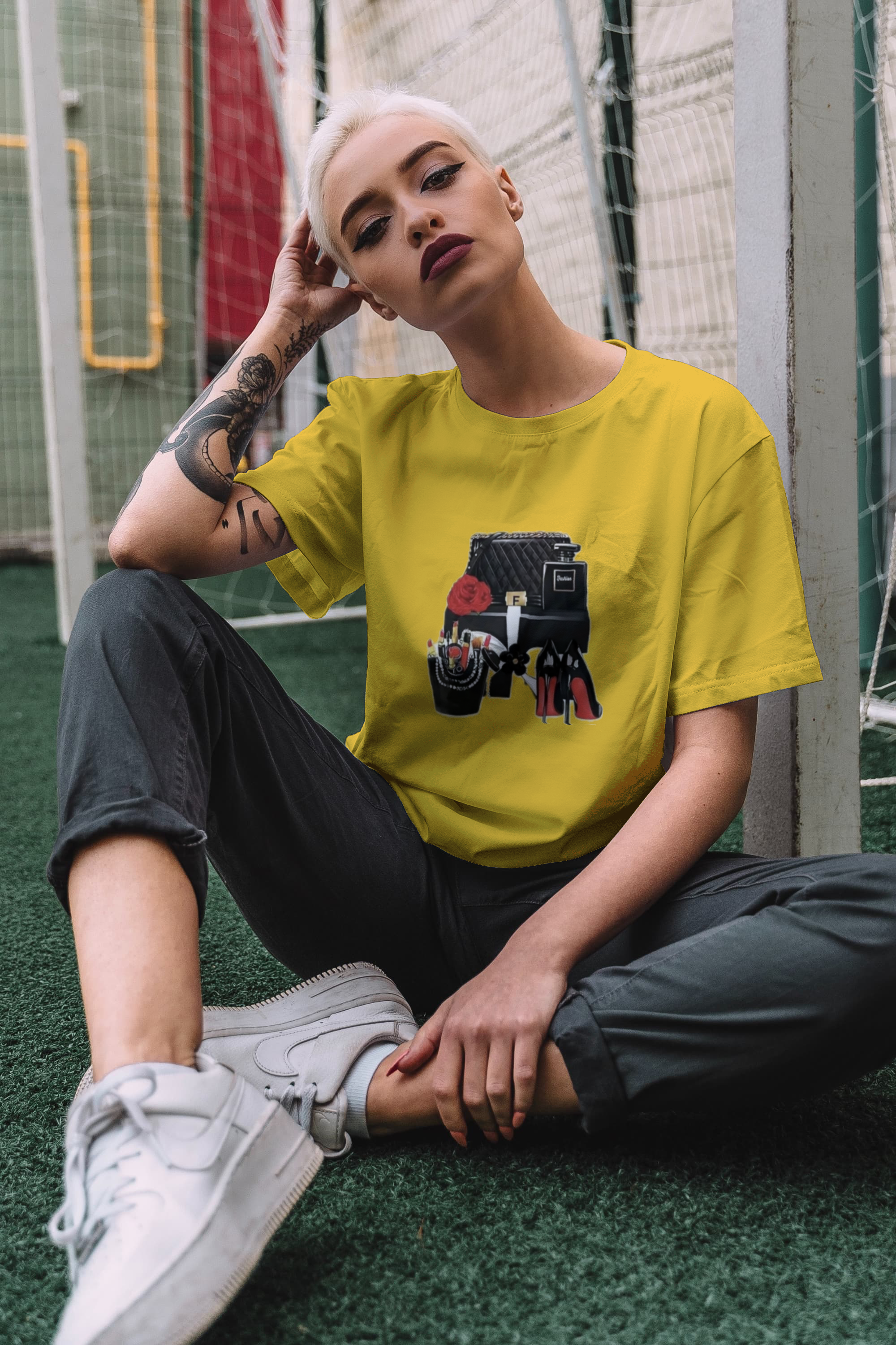 Fashionista (DTF) V-Neck T-Shirt 100% Cotton Short Sleeve