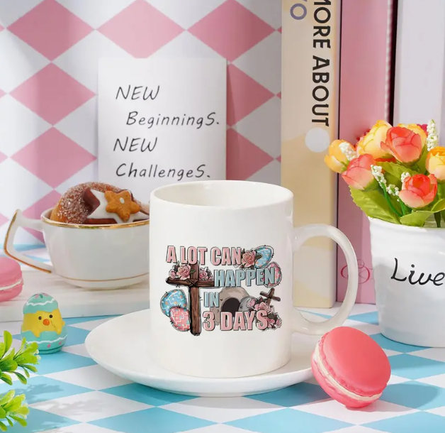 A Lot Can Happen In 3 Days-12 oz Ceramic Mug, White