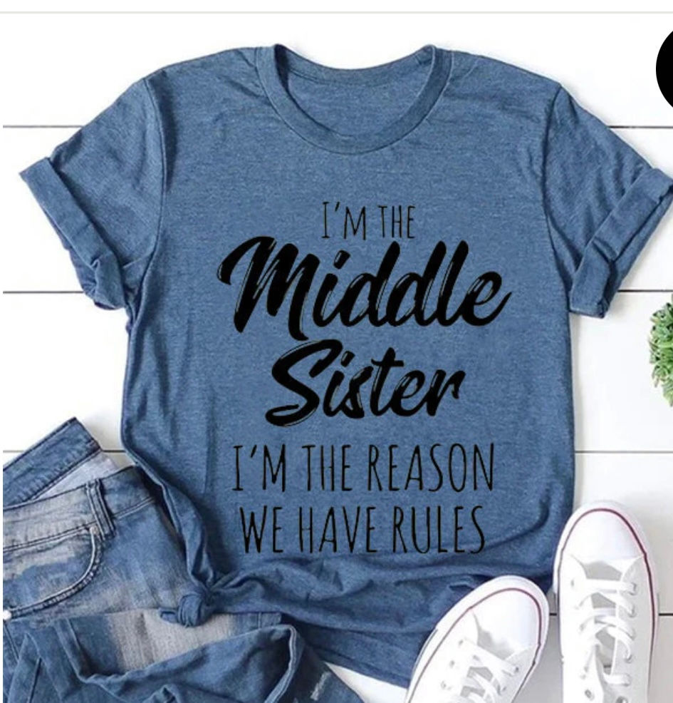 Thumbnail: I'm The Middles Sister - Women’s Relaxed Tri-Blend Short Sleeve Crew T-Shirt