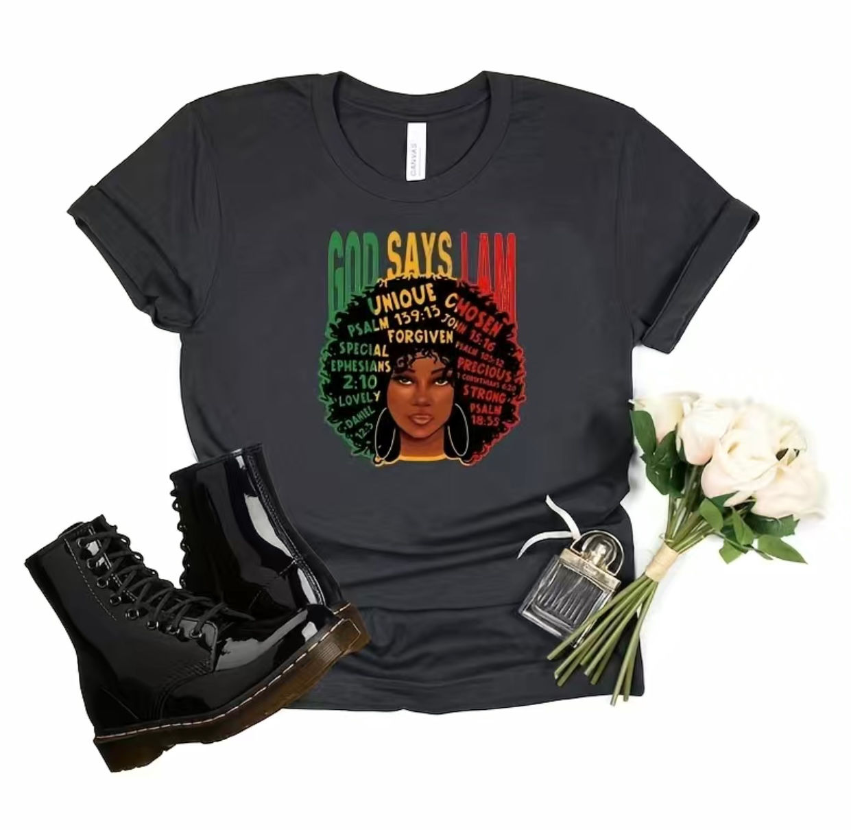 God Says I Am (DTF)-Unisex Crew T-Shirt 100% Cotton