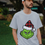 Thumbnail: Grinch Plaid Christmas Hat (DTF)-Unisex Crew T-Shirt 100% Cotton Short Sleeve