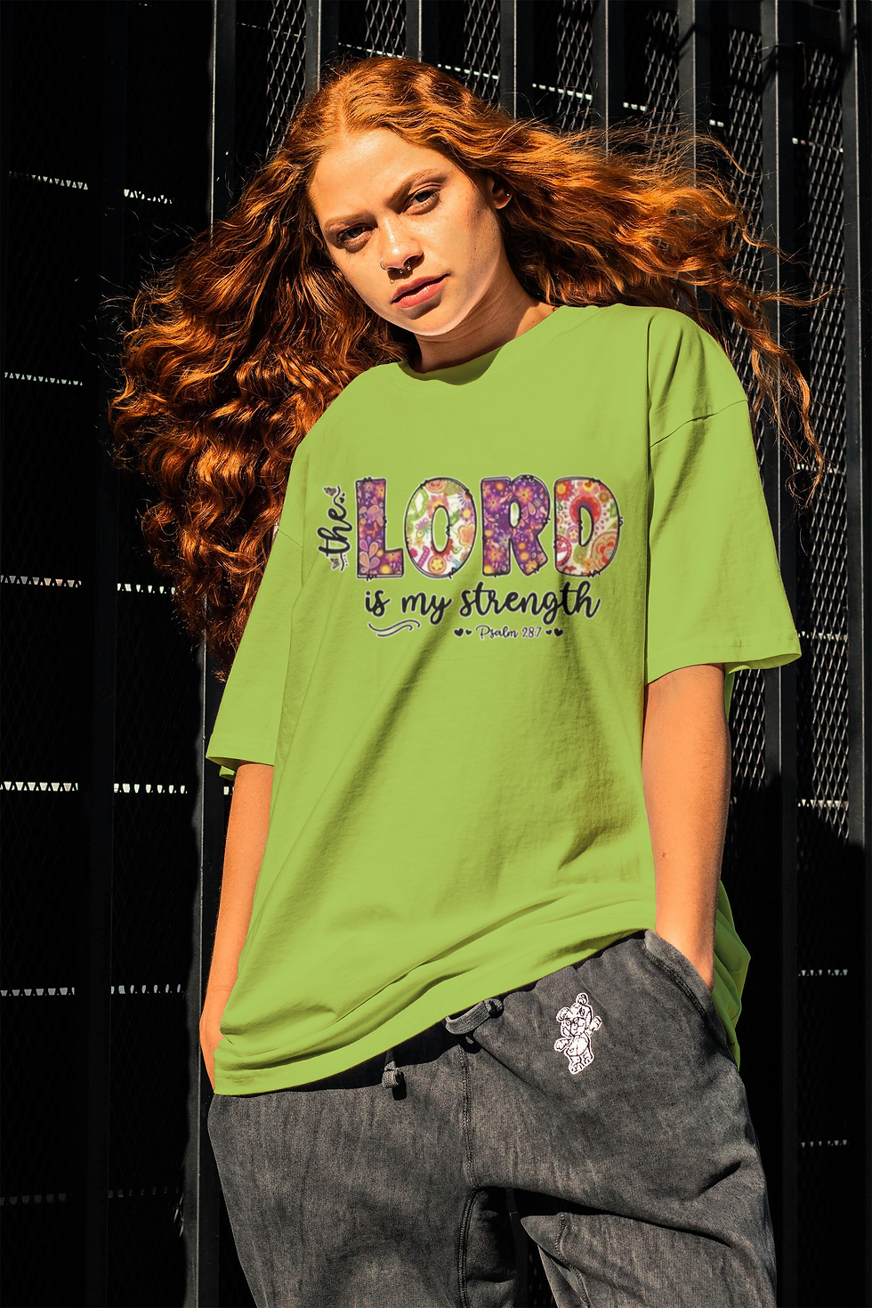 Thumbnail: The Lord Is My Strength (DTF)-Unisex Crew T-Shirt 100% Cotton
