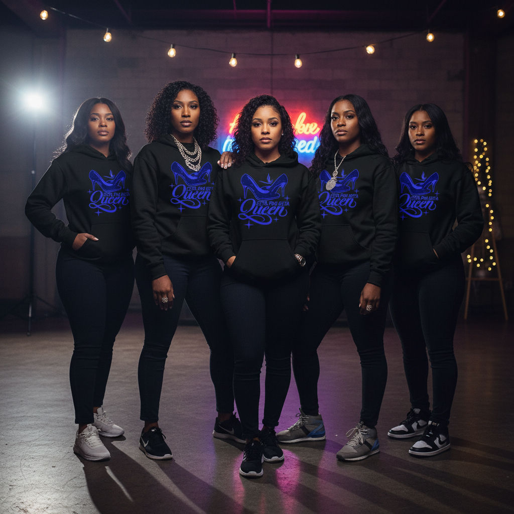 The Pro Gets the Queen Hoodie – Blue High Heel Graphic Sweatshirt