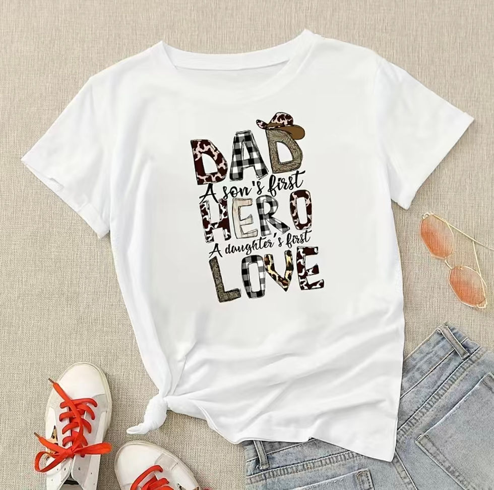 Dad A Son's Hero & A Daughter's First Love (DTF)-Men's Crew T-Shirt 100% Cotton